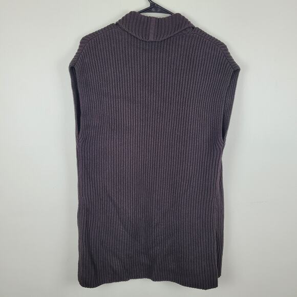 Chico’s Womens 0 (S) Chocolate Brown Cashmere Blend Sleeveless Cardigan Vest - Picture 3 of 4